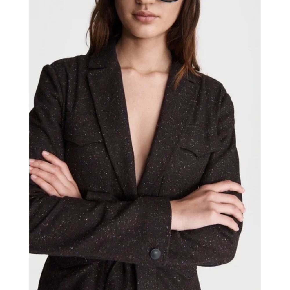 Rag & Bone Vera Donegal Wool Blend Burgundy Blazer Jacket NEW Size 8 - Picture 12 of 14